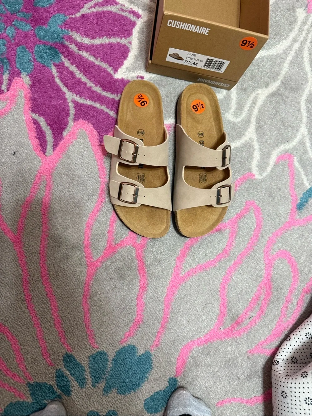 Cushionaire Lane Double-Buckle Slide Sandals - Stone